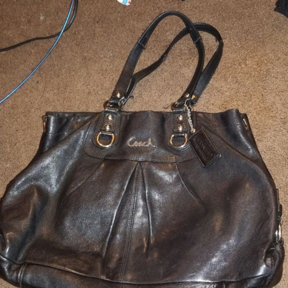 Leather coach bag